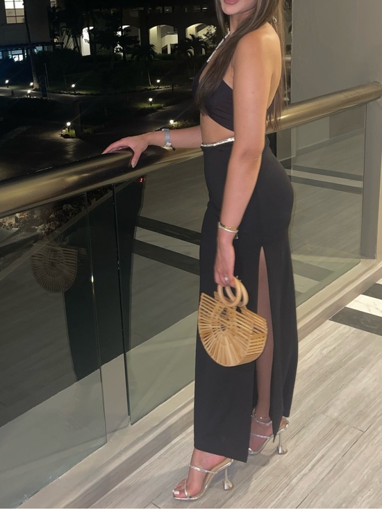 Meshki Dresses & Skirts - Meshki Black Maxi Dress with Side Slit